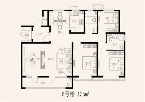 135平户型图,三室两厅完美户型图,135平米三室户型图_大山谷图库