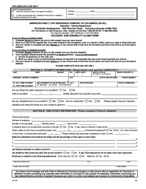 Fillable Online Accident disability claim form - first claim Fax Email ...