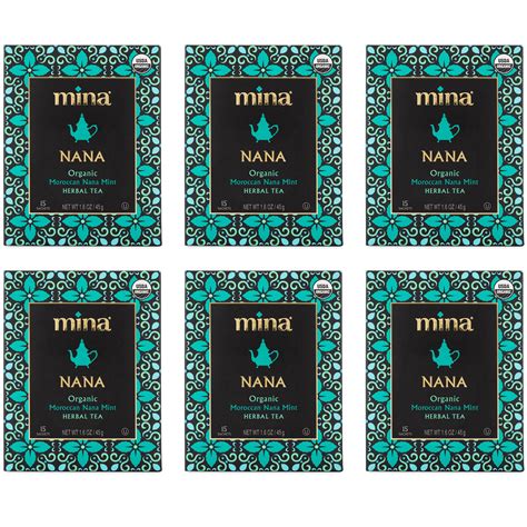 Buy Mina Nana, Moroccan Nana Mint al Tea, 15 Biodegradable Sachets - 6 ...