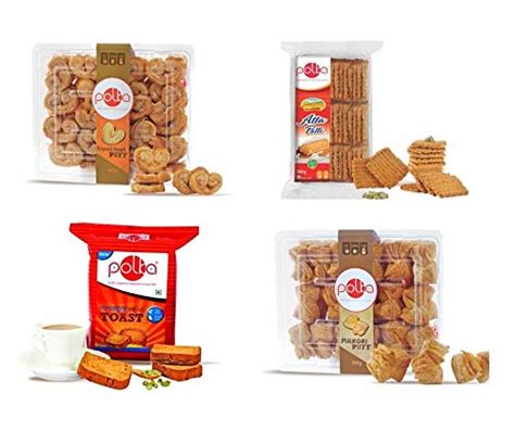 Buy Polka Pack Of 4 ,Family Combo Pack, Atta Cookies Biscuit ,French ...