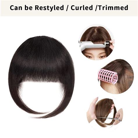 Buy BOGSEA Bangs Hair Clip in Bangs Real Human Hair Wispy Bangs Fringe ...