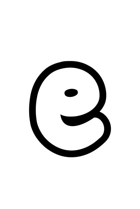 Letter E Bubble Letter
