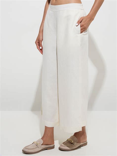 Buy Zuba Off-White Palazzos from Westside