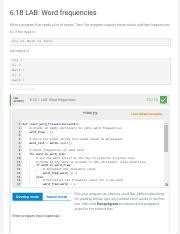 Image result for Python 6.18 Lab Word Frequencies