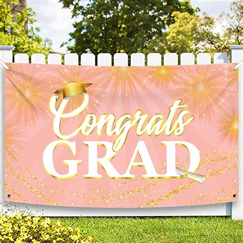 Big, Congrats Grad Banner Rose Gold - 72x44 Inch | India | Ubuy