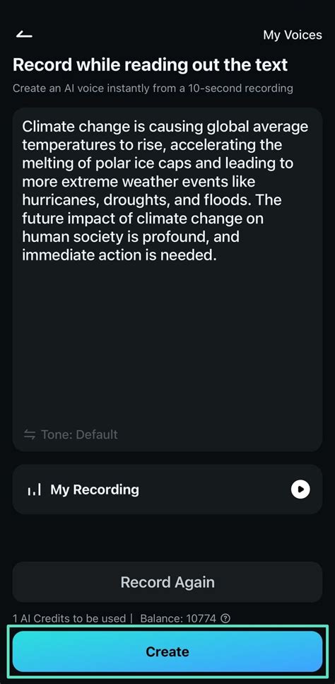 AI Voice Cloning - Filmora Mobile Guide