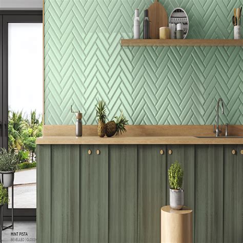 Mint Pista Subway Tile 3x12 Inch | Gloss Green Ceramic Wall Tile