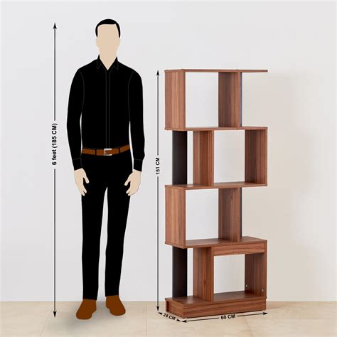 Buy Helios Quadro Leon 4-Tier Book Shelf - Brown from Helios by Home ...