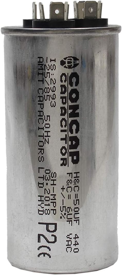 Concap 50 + 6 MFD Dual Capacitor for Conditioner : Amazon.in: Home ...
