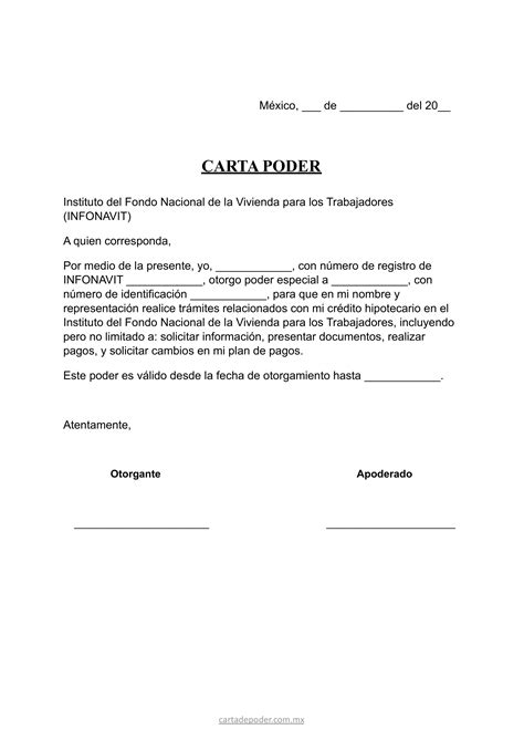 Carta Poder Simple Para Imprimir
