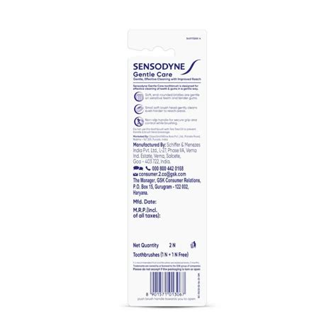 Buy Sensodyne Gentle Care Soft Toothbrush, 2 Count ( Buy 1 Get 1 Free ...