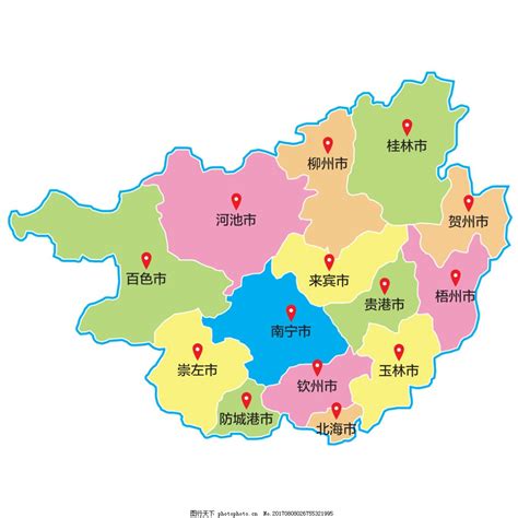 广西省区域地图矢量素材图片_交通运输_金融科技-图行天下素材网