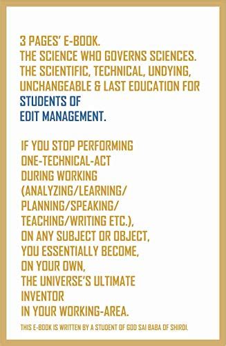 If you stop performing one-technical-act during working on any subject ...
