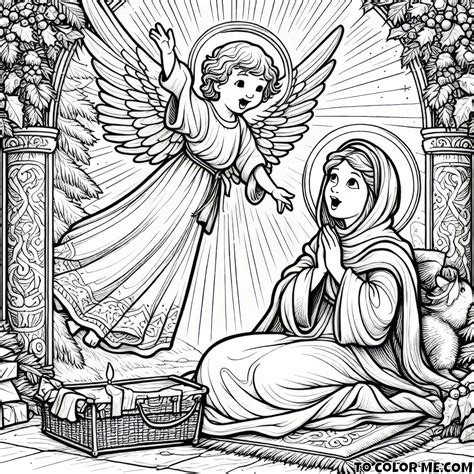 Sacred Moment: Annunciation Coloring Page – Immerse Yourself in the Divine Beauty of Mary’s ...