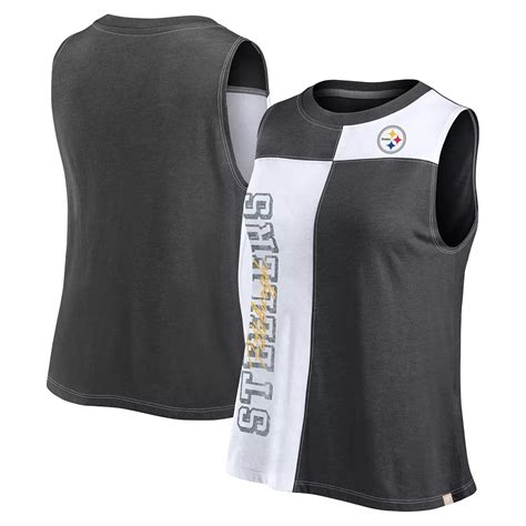 Women's Fanatics Black/White Pittsburgh Steelers Script Color Block ...