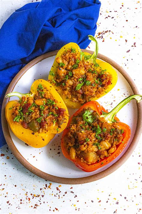Vegan Stuffed Peppers Recipe - Chili Pepper Madness