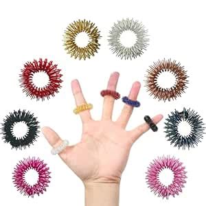 8-Piece Fidget Toys Adults, Acupressure Ring for Finger, Hand ...