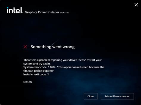 Image result for Intel Graphics Driver Installer Error