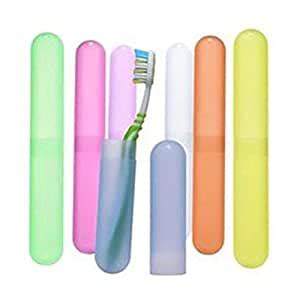 Shopais 2Pcs Translucent Colorful Plastic Toothbrush Tube Cover Cases ...