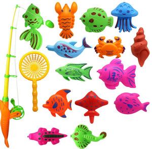 Tako bell 15Pcs Magnetic Fishing Toy Fish Model Set Baby Kid Pretend ...
