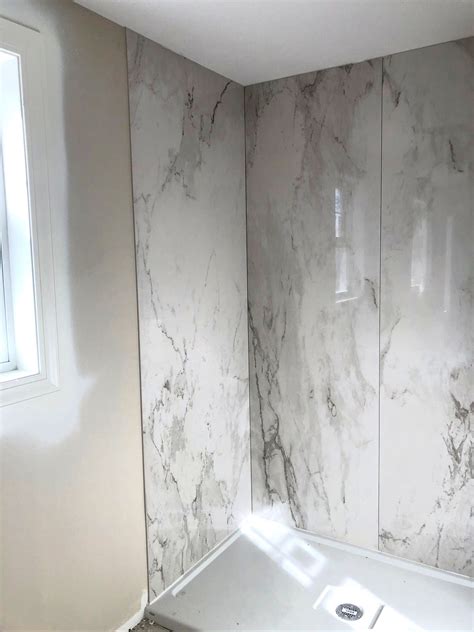 Bathroom shower surround in porcelain | Bathroom shower walls, Bathroom ...