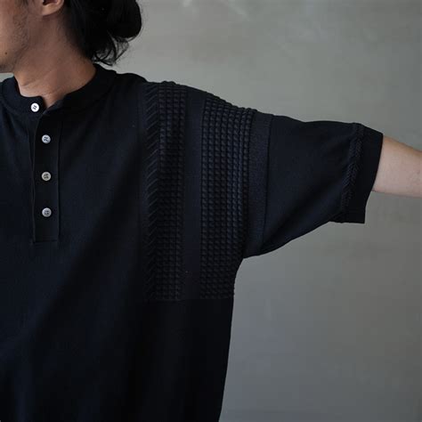 【30%OFF】（ysk-24ss-kn13) YASHIKI(ヤシキ) / Ogawa Henley Knit (オガワヘンリーニット ...