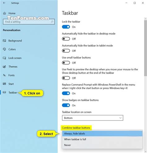 Image result for Combine Taskbar Buttons