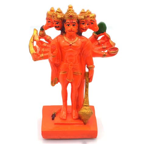 Pappylon Panchmukhi Hanuman Orange Murti For Vastu Puja And Home ...