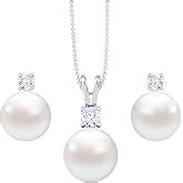 Clara 92.5 Sterling Silver Classic Pearl Pendant with Chain |Gift for ...