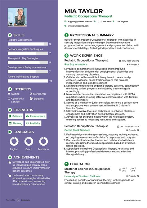 10+ Pediatric Occupational Therapist Resume Samples & Templates for 2025