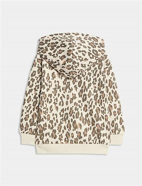 Buy Cotton Rich Leopard Zip Hoodie (2-8 Yrs) at Marks & Spencer