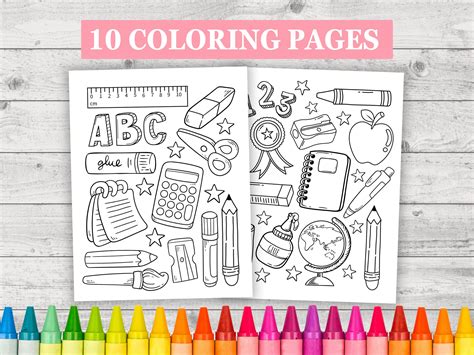 Picture of School Stationery Coloring Pages 的图像结果