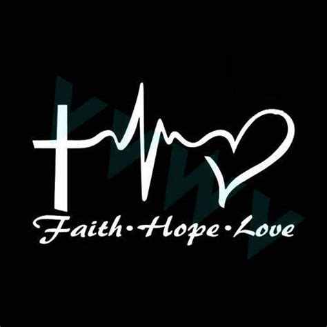 VVWV Faith Hope Love Jesus Stickers for Car Side White L X H 30.00 X 10 ...
