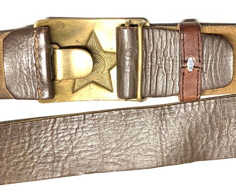 Soviet Army Leather Belt with Brass Belt Buckle - Enemy Militaria