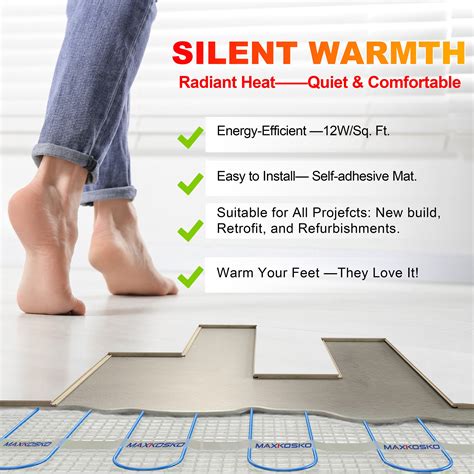 MAXKOSKO | Electric Floor Heating Mat Kit: Easy Install Underfloor Warmth
