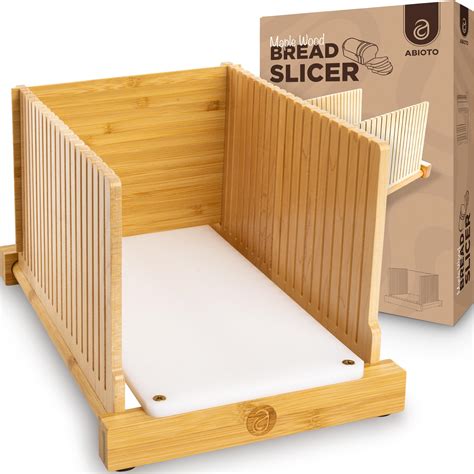 Buy ABIOTO Foldable Bread Slicer with le Finger Guides & HDPE Cutting ...