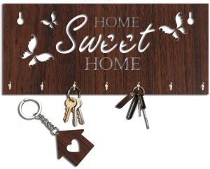 Arpita Crafts Butterfly Design Home Sweet Home Wood Key Holder Price in ...