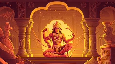 Dessin du dieu hindou Hanuman Illustration pour le Hanuman Jayanti ...