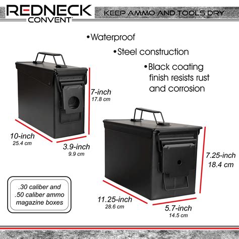 Redneck Convent RC Black Waterproof Ammo Box Military and Army Metal ...