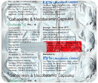Renerve G 300 Mg500mcg Capsule 15 - Uses, Side Effects, Dosage, Price ...