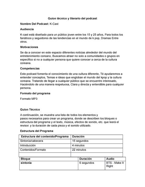 Guion Podcast - - Studocu