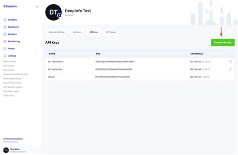 Generate API Key 的图像结果
