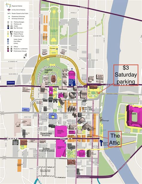 Map Of Downtown Nashville Tn