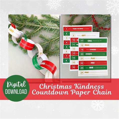 Christmas Paper Chain Link Countdown, Christmas Kindness Countdown for ...