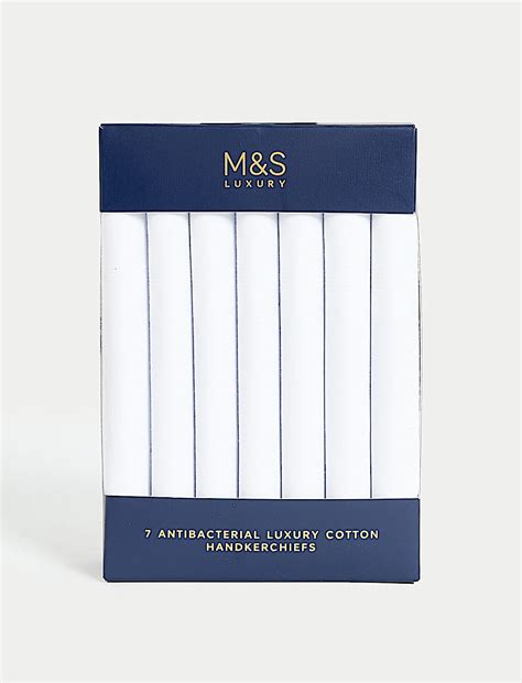 Buy 7pk Antibacterial Pure Cotton Handkerchiefs at Marks & Spencer
