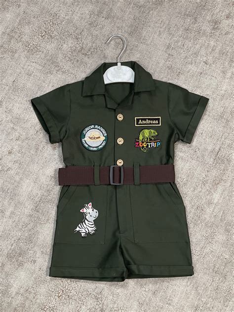 Junior zookeeper outfit park ranger costume dark green fancy kids park ...
