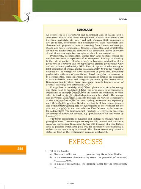 Ecosystem - NCERT Book of Class 12 Biology