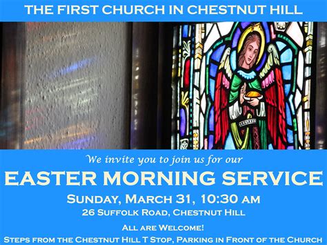 Mar 31 | Easter Sunday at The First Church in Chestnut Hill, March 31 ...