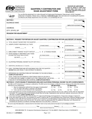 2011 Form CA DE 9ADJ Fill Online, Printable, Fillable, Blank - pdfFiller