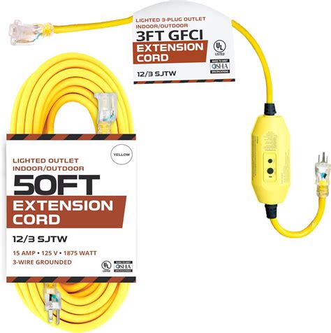 Iron Forge Cable 3 Foot Automatic GFCI Extension Cord Outdoor with ...